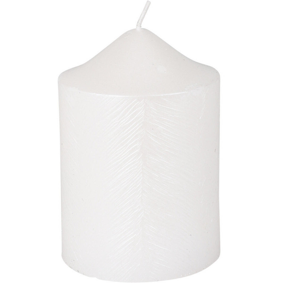 DEKORATIVE KERZE Metallmuster 7/10 cm - Weiß, Paraffin (7/10/7cm) - Home Styling Collection