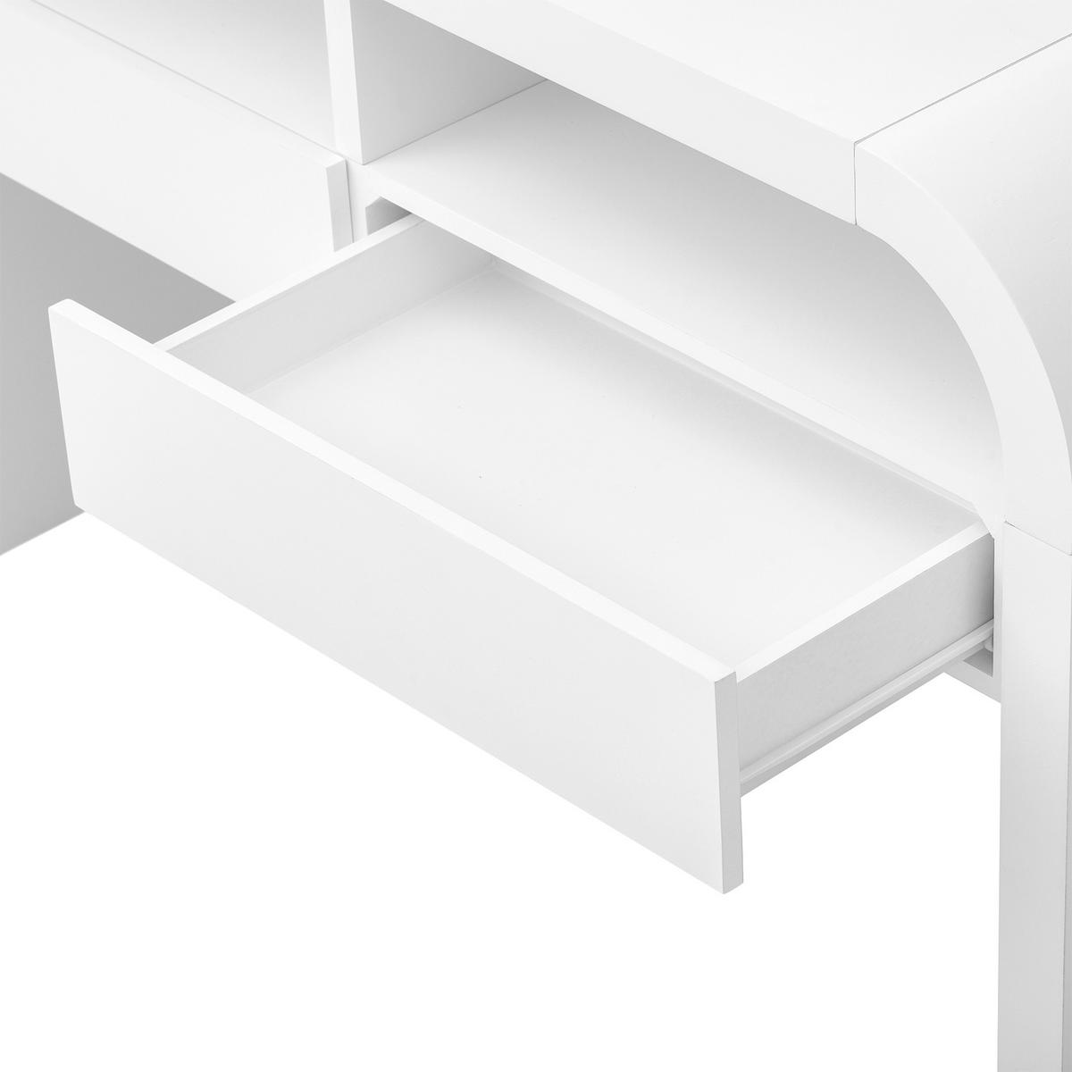 KONSOLENTISCH 120/35,5/76,5 cm weiß aus MDF mit 2 Schubladen - Weiß, Holzwerkstoff (120/35.5/76.5cm) - OKWISH