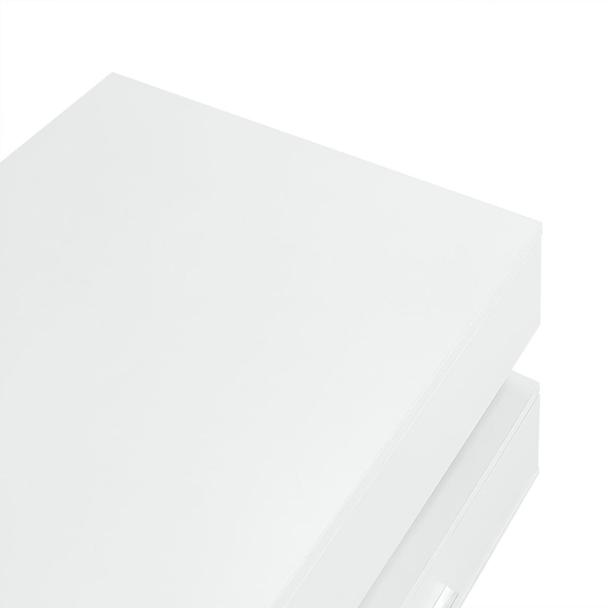 COUCHTISCH 100/50/44 cm hydraulisch höhenverstellbar mit LED-Beleuchtung und 2 Schubladen - Weiß, Holzwerkstoff (100/50/44cm) - OKWISH