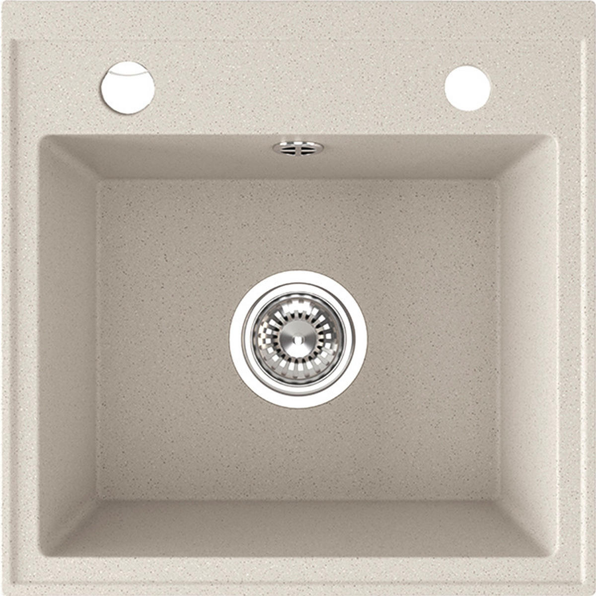 EINBAUSPÜLE Trzynastka Beige, Einzelbecken, 44/44/17,3 cm - Beige, Stein (44/17.3/44cm) - bad land