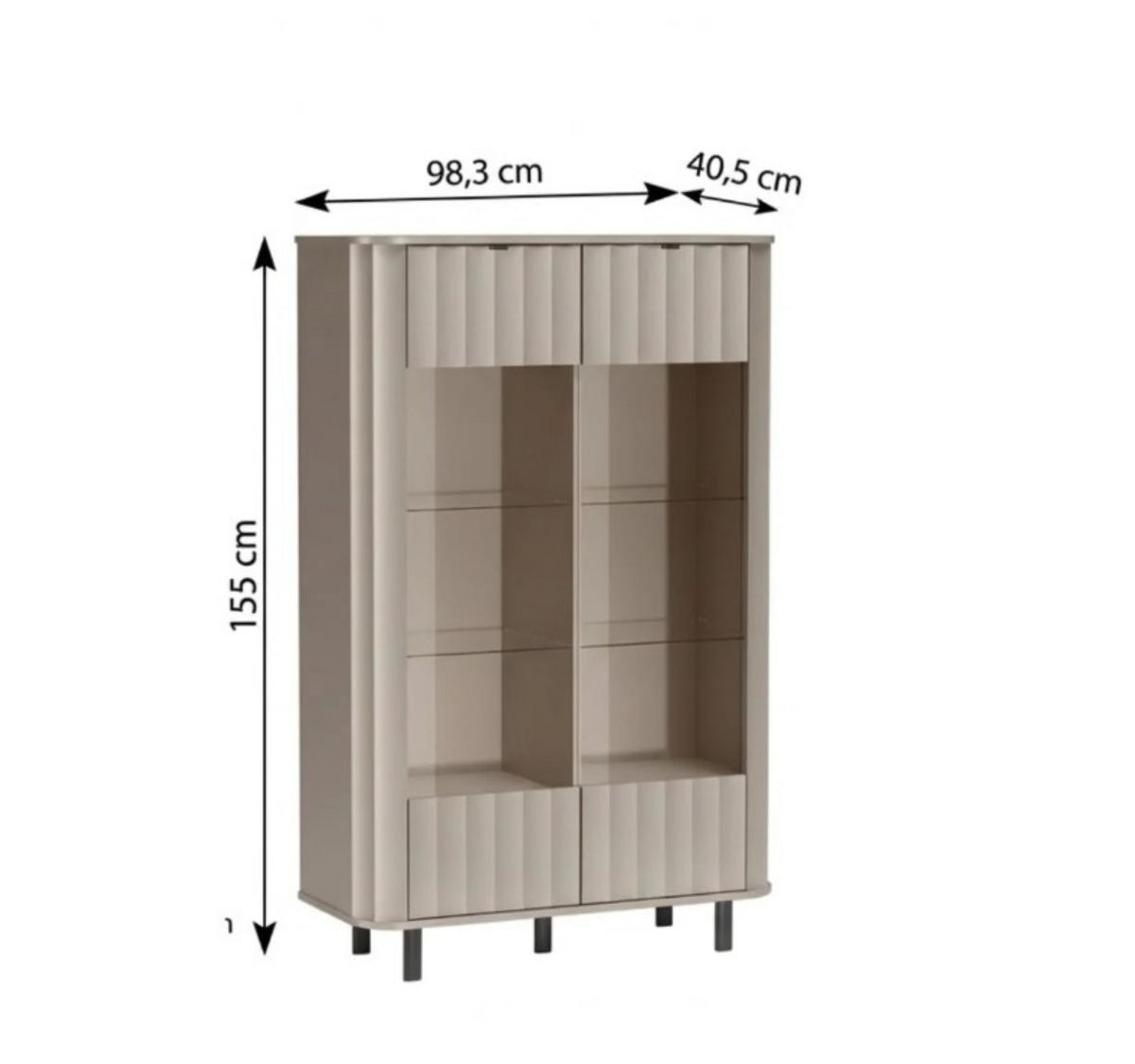 VITRÍNA MODERNO 98,3/200/40,5 cm Bílá - bílá, kompozitní dřevo (98.3/200/40.5cm) - MASSENO