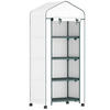 FOLIENGEWÄCHSHAUS , 69L x 50B x 165H cm - Weiß, Kunststoff/Metall (50/165/69cm) - Outsunny