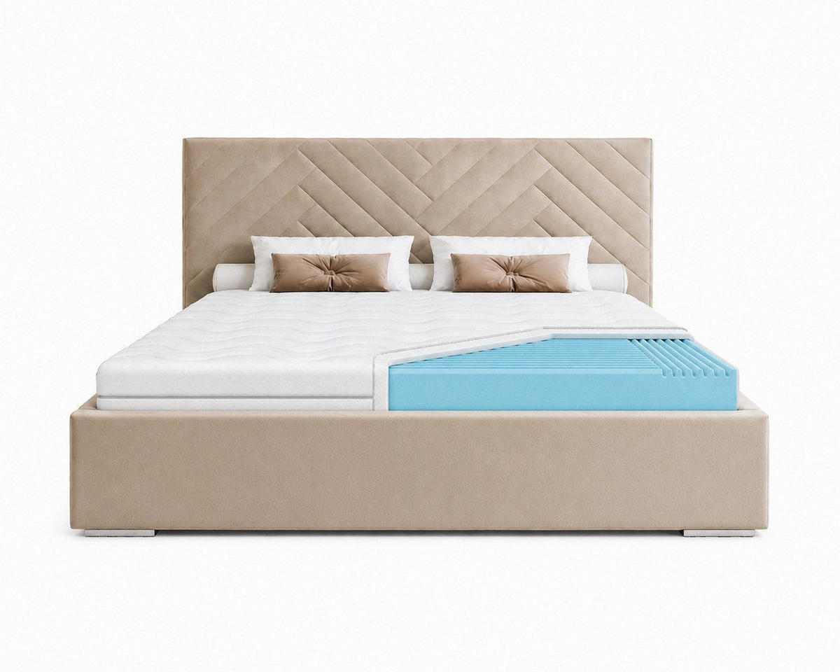 MATRATZENTOPPER Massage 160x200 cm, H3 profiliert, 5 cm hoch, Weiß - Weiß, Kunststoff (160/200cm) - Marpur