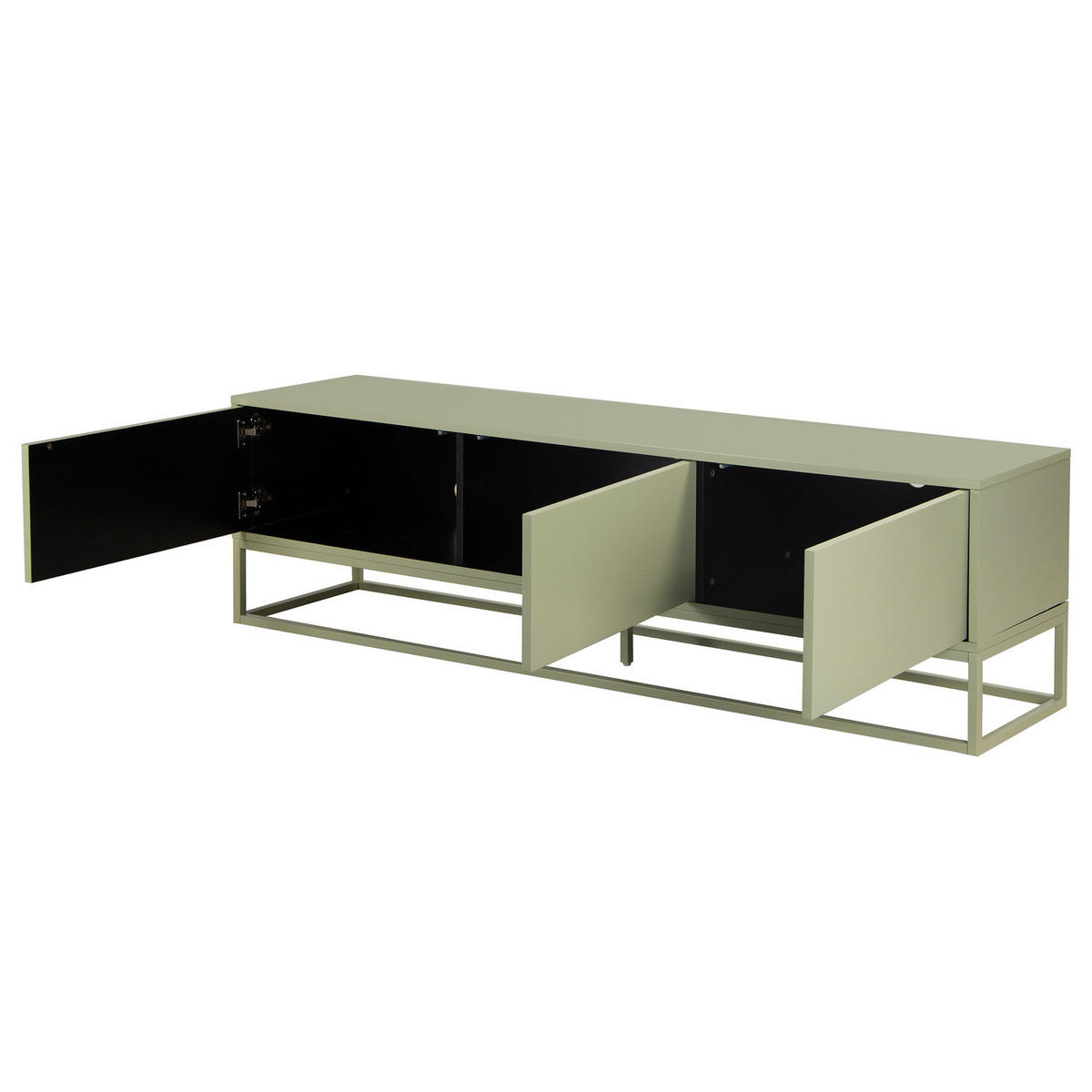TV-LOWBOARD - Salbeigrün, Holzwerkstoff/Metall (180/52/40cm) - home24