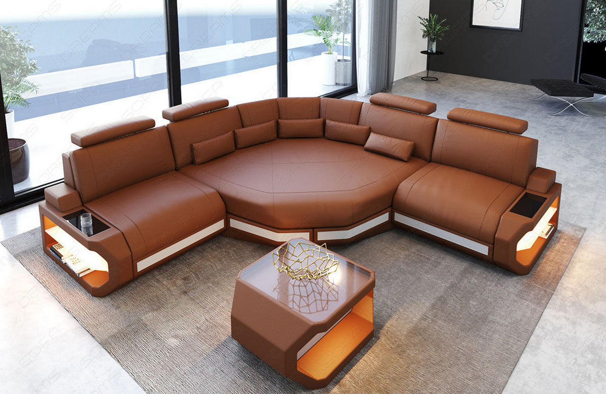 ECKSOFA Asti L Mini - Braun, Leder (280/280cm) - Sofa Dreams