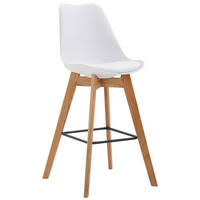 BARHOCKER Medoc, Gestell Natura, Kunstleder Weiß - Weiß/Naturfarben, Holz/Kunststoff (48/100/56cm) - TPFLiving