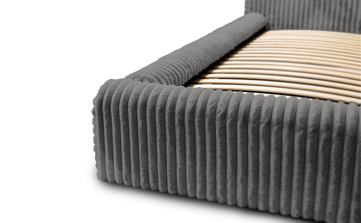 POLSTERBETT aus Strickmaterial Almeza 180x200 cm, Grau - Grau, Textil (180/200cm) - Meblito