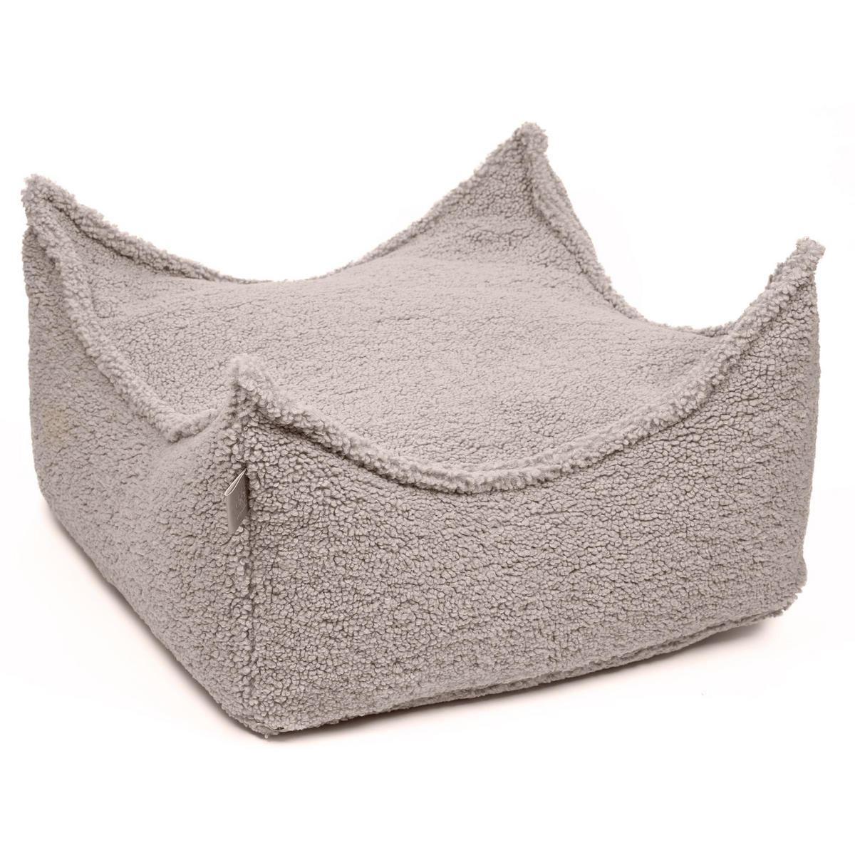 SITZPOUF für Kinder, Quadratisch, Bearly, Hellgrau - Hellgrau, Textil (60/35/60cm) - MeowBaby