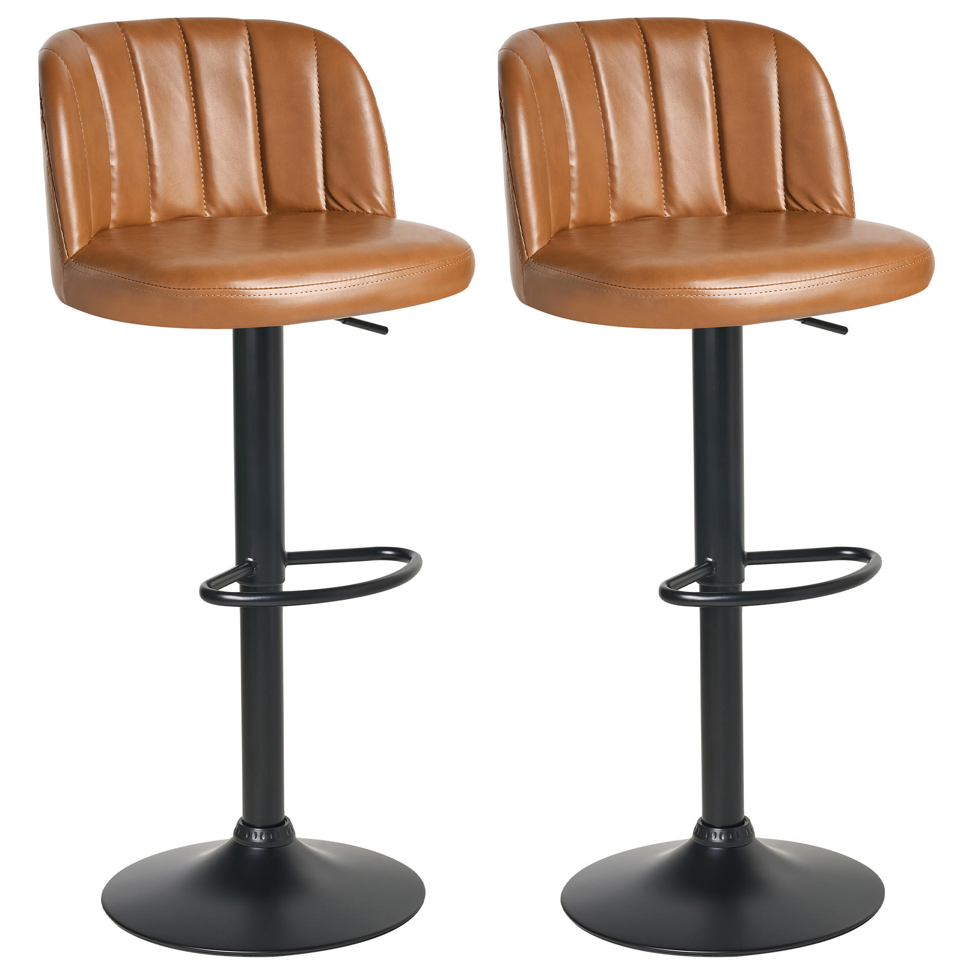 BARHOCKERN 2er-Set Goldbraun Vlore - Schwarz/Braun, Kunststoff (45/82/46cm) - Beliani