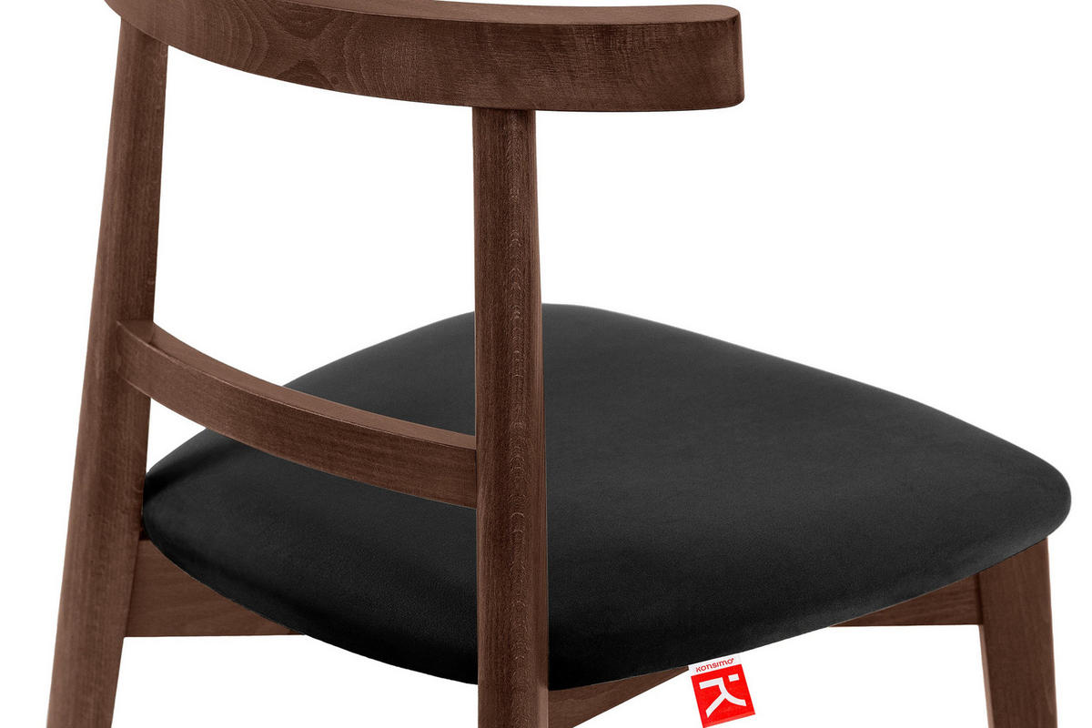 ESSTISCHSTÜHLE LILIO 2 St Vintage, Schwarz / mittelbraun - Schwarz/Braun, Holz/Textil (47/76/45cm) - KONSIMO®