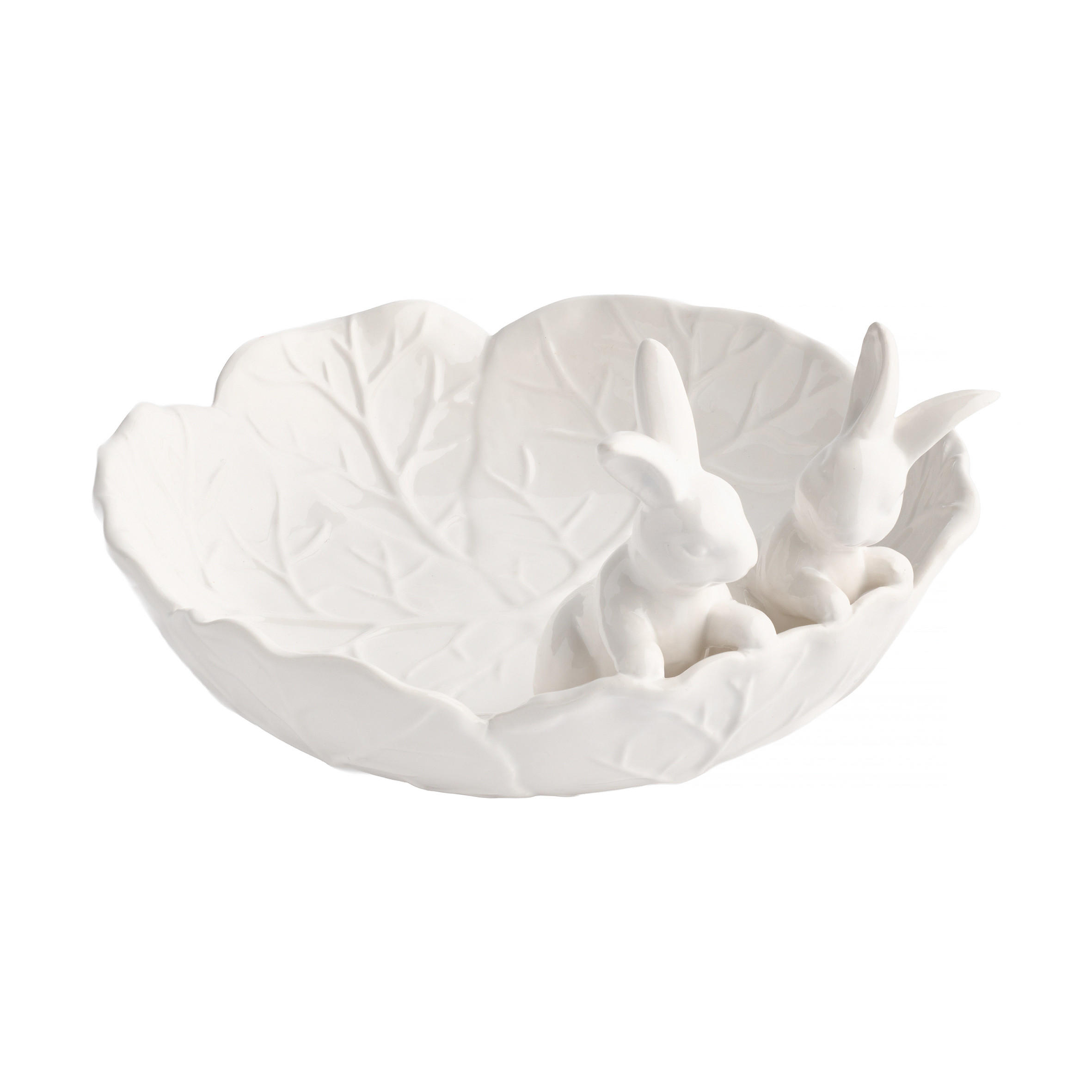 SERVIERSCHÜSSEL Whitebunno - Weiß, Stein (23/25/13cm) - home&you