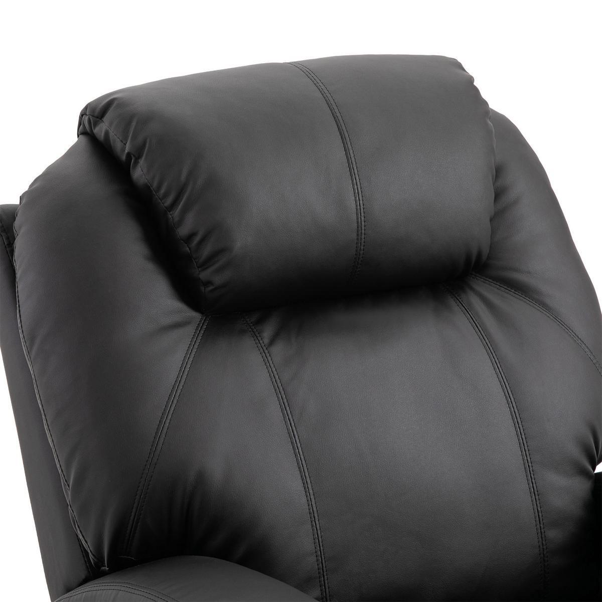 MASSAGESESSEL DE-15346 elektrisch verstellbar mit 8 Massagepunkten Schwarz - Schwarz, Leder (97/110/82cm) - ComfortXL
