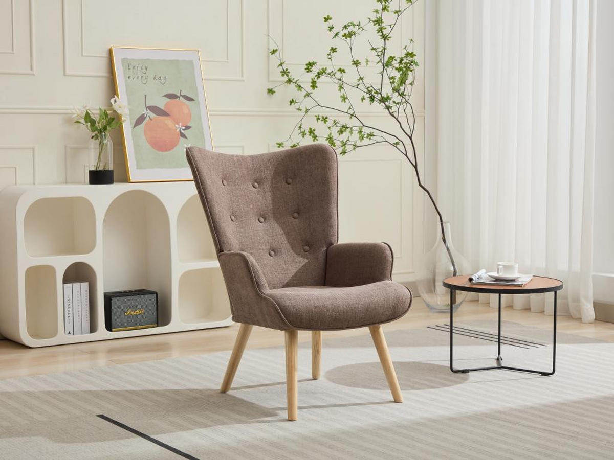 SESSEL - Stoff - Taupe - VATELY - Braun, Textil (78/95.5/69cm) - Vente-Unique