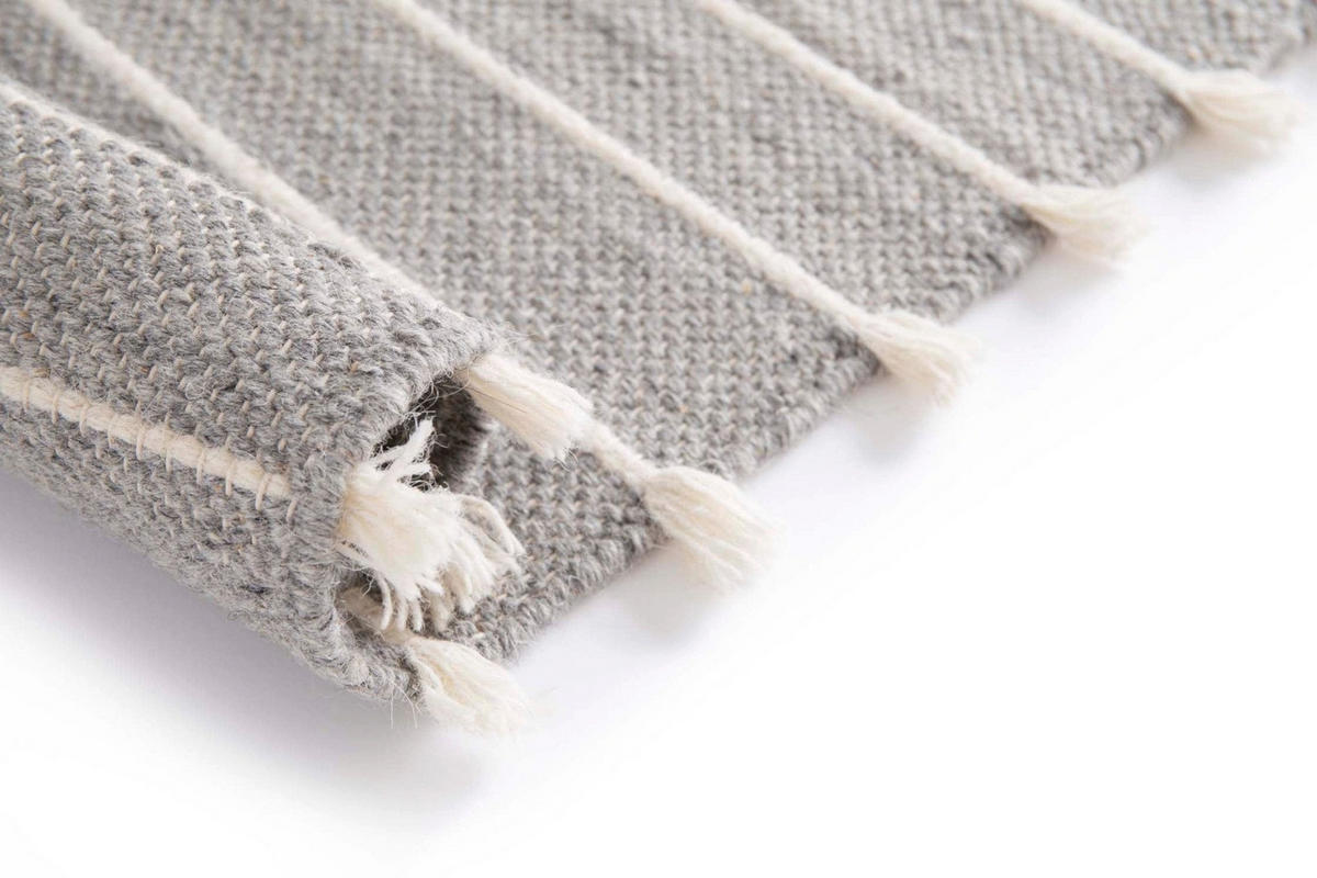 TEPPICH Natur Wolle grau - Grau, Naturmaterialien (120/170cm) - AFK Living