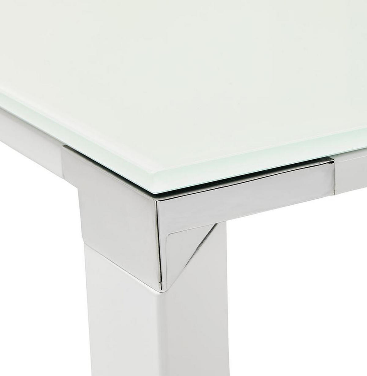 GLASSCHREIBTISCH Verchromt Mit Kufengestell Modern KERIX, Weiß 160x80x73 cm - Weiß, Glas/Metall (80/160/73cm) - KADIMA DESIGN