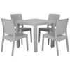 GARTENMÖBEL SET 4-Sitzer Rattanoptik hellgrau Fossano - Grau, Kunststoff - Beliani