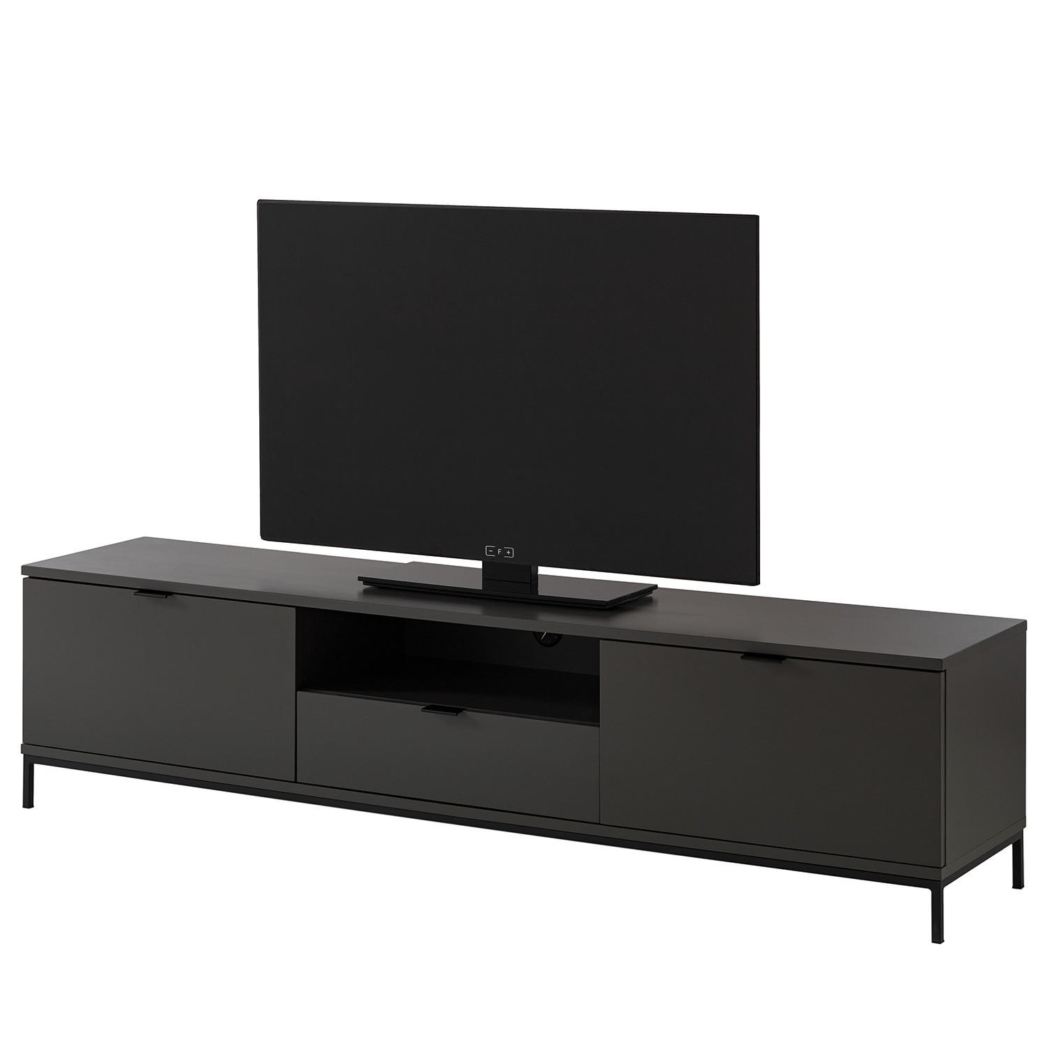 TV-LOWBOARD - Dunkelgrau - Dunkelgrau/Schwarz, Holzwerkstoff (180/45/40cm) - home24