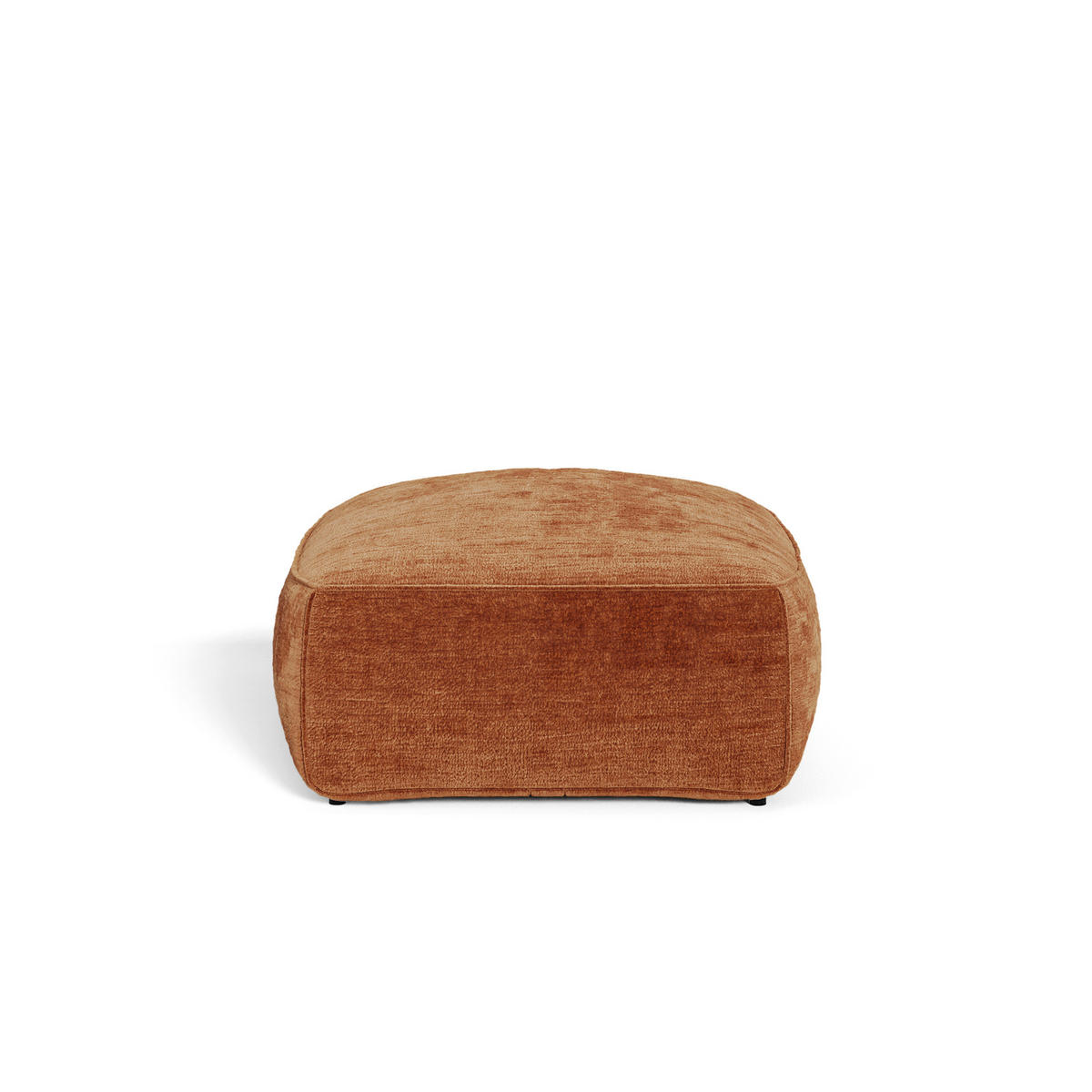 POUFS LOMI Geprägter Samt Terrakotta 75cm - Dunkelorange/Terracotta, Textil (75/44.5/75cm) - Premium Interiors