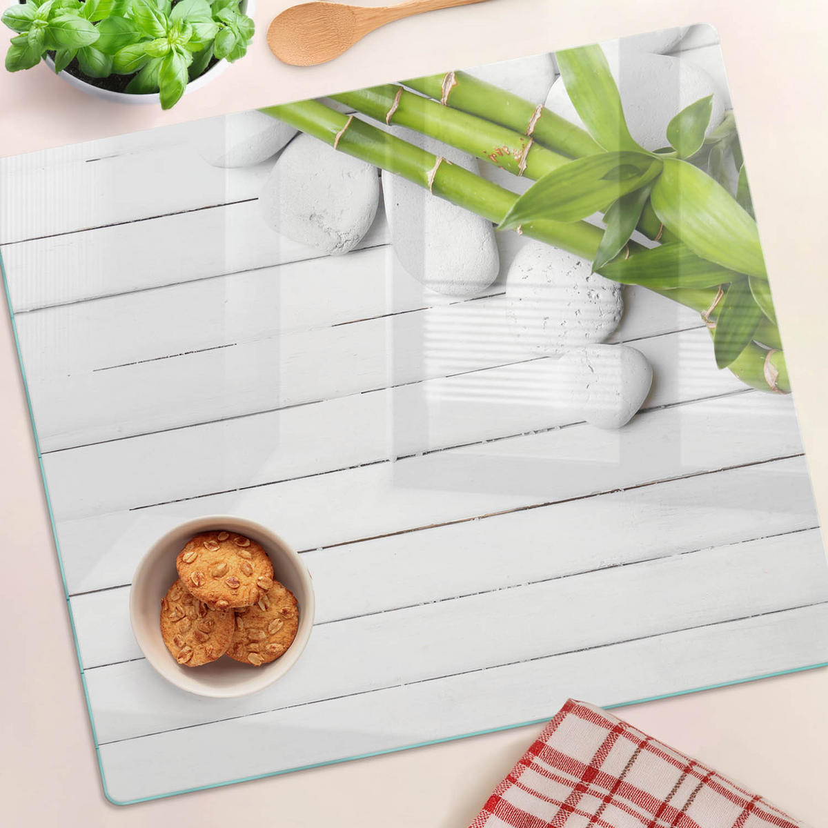 GLASPLATTE 60x52 cm Bambus - Grün, Glas (60/0.4/52cm) - TULUP