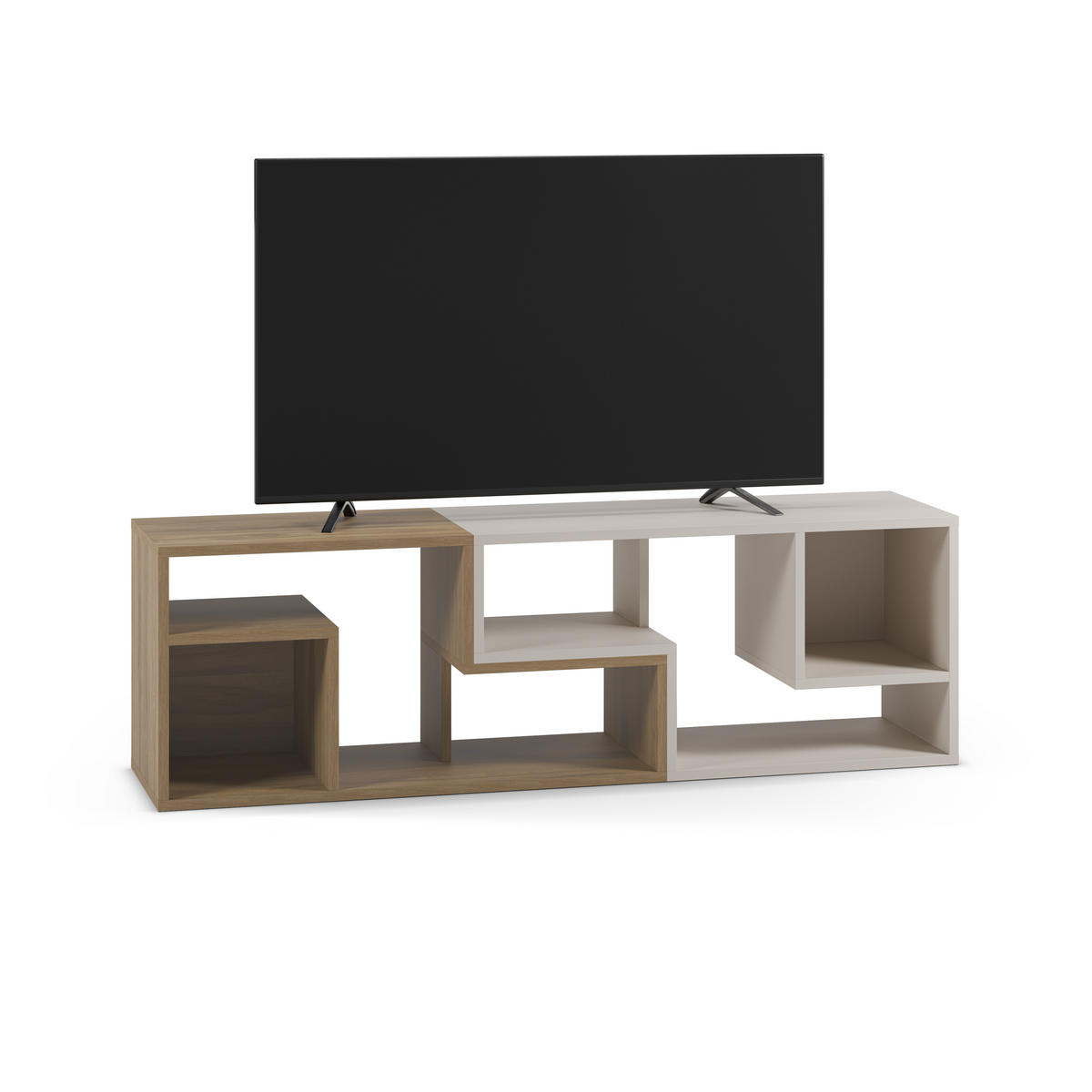 LOWBOARD Glis Sandstein Whiskey Eiche 90/45/35 cm - Beige, Holzwerkstoff (90/45/35cm) - Decortie