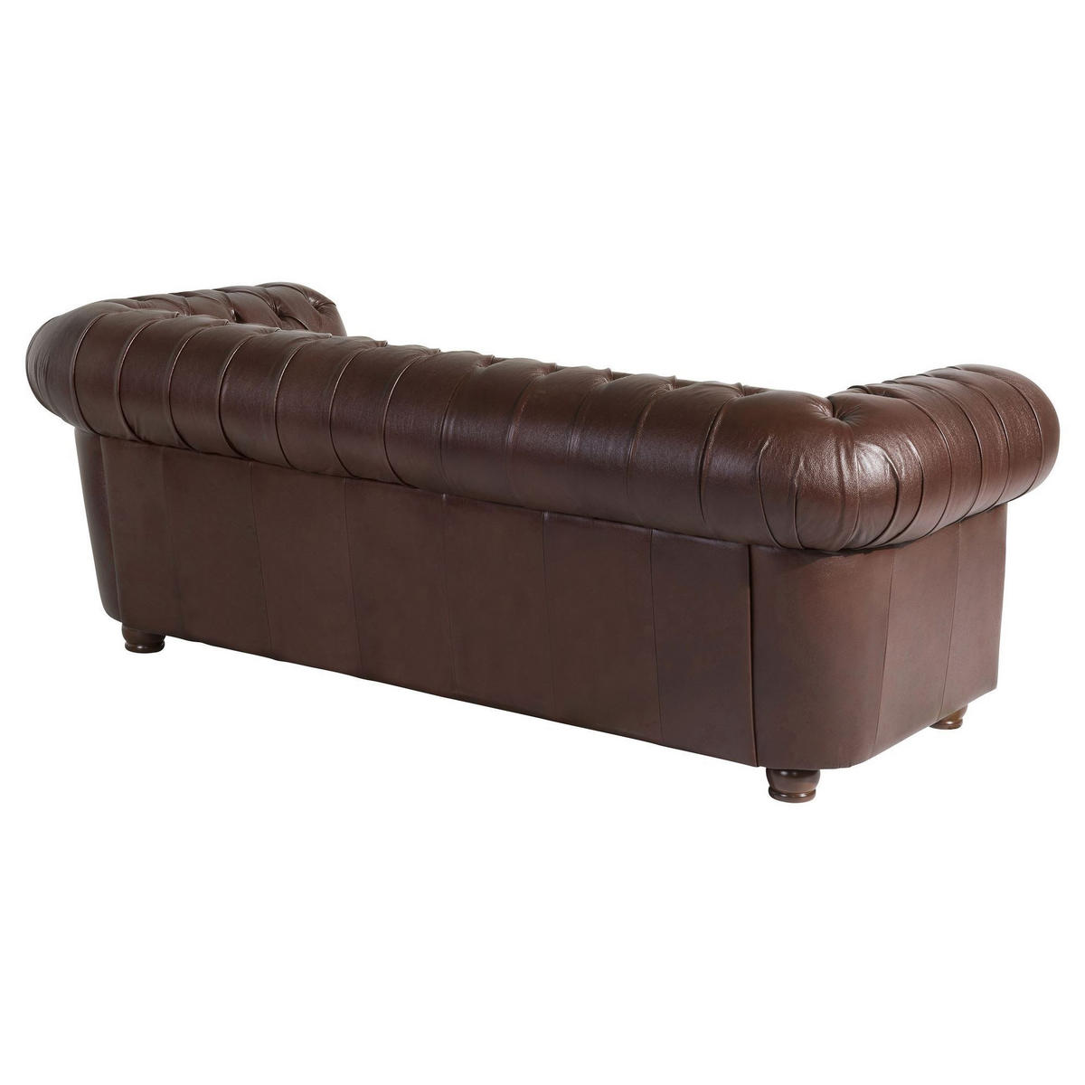 SOFA 3-Sitzer Kalea Bezug Wischleder Buche nussbaum dunkel / braun - Braun, Leder (200/76/98cm) - 58aufmkessel