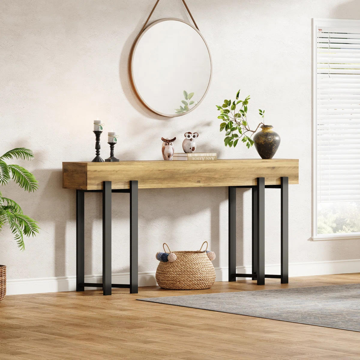 KONSOLENTISCH 160/28/79 cm Holzoptik Schwarz - Ahornfarben, Holzwerkstoff/Metall (30/160/80cm) - Quality Elegance