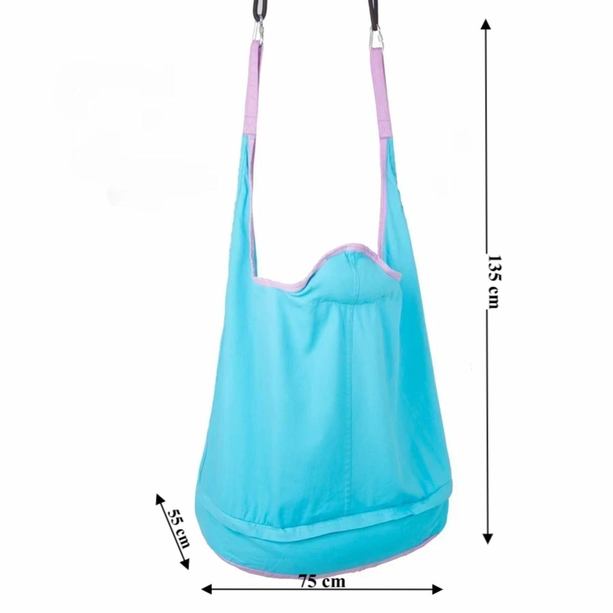 HÄNGESESSEL - Blau 100/100/130 cm - Grün, Textil (55/135/55cm)