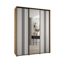 SCHWEBETÜRENSCHRANK 235,2/190/60 3-türig - Schwarz/Eiche Artisan, Holz/Metall (190/235/60cm) - Abiks Möbel