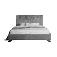 POLSTERBETT Llana Grau Samt 160/200 cm - Braun/Grau, Holz/Textil (160/200cm) - Selsey