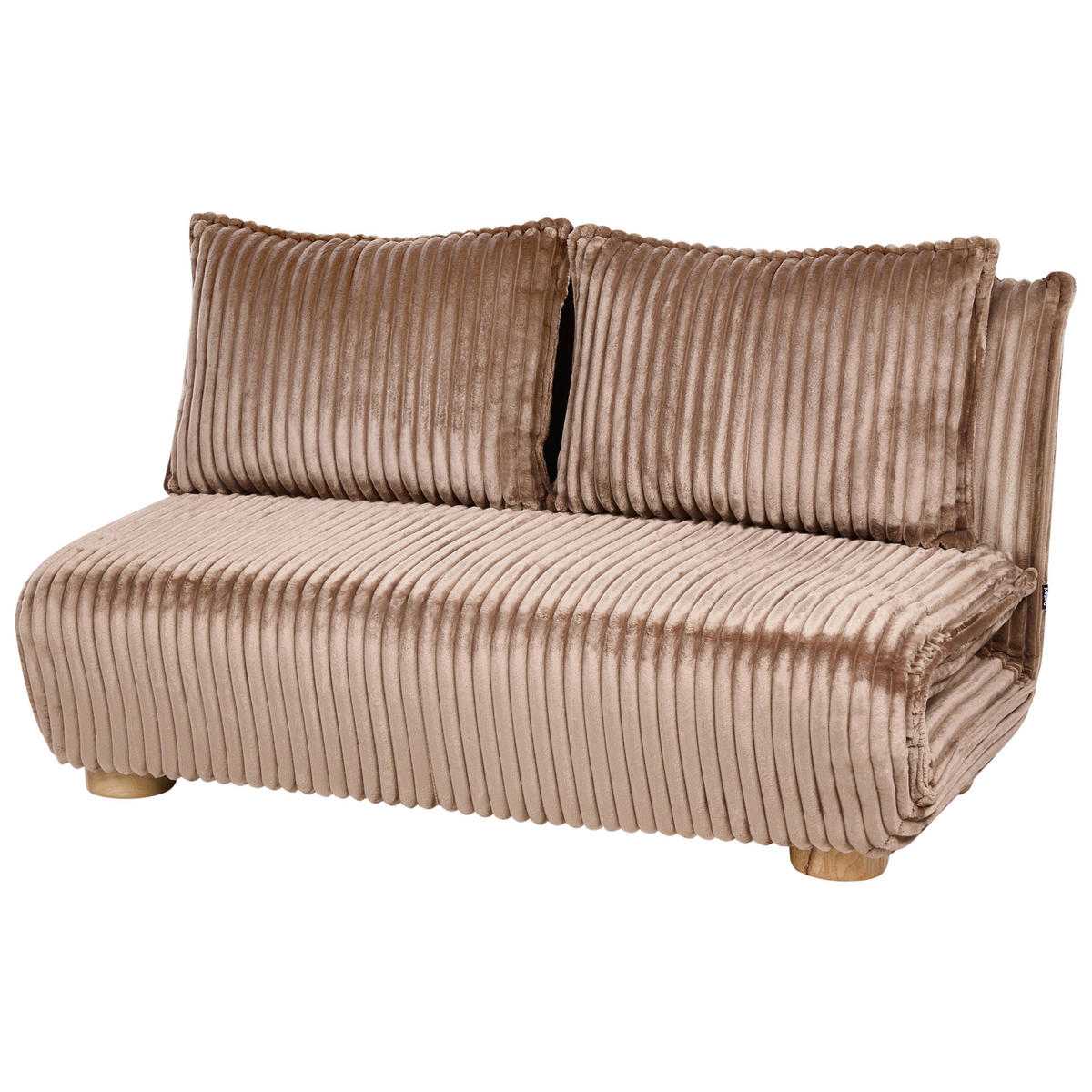 CANAPEA EXTENSIBILĂ cu 2 locuri reps reiat maro deschisă Abisko - maro/negru, material textil (140/80/82cm) - Beliani