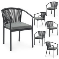 GARTENSTUHL TAVOLO 6ER-SET - Anthrazit, Textil (56/77/62cm) - IDIMEX