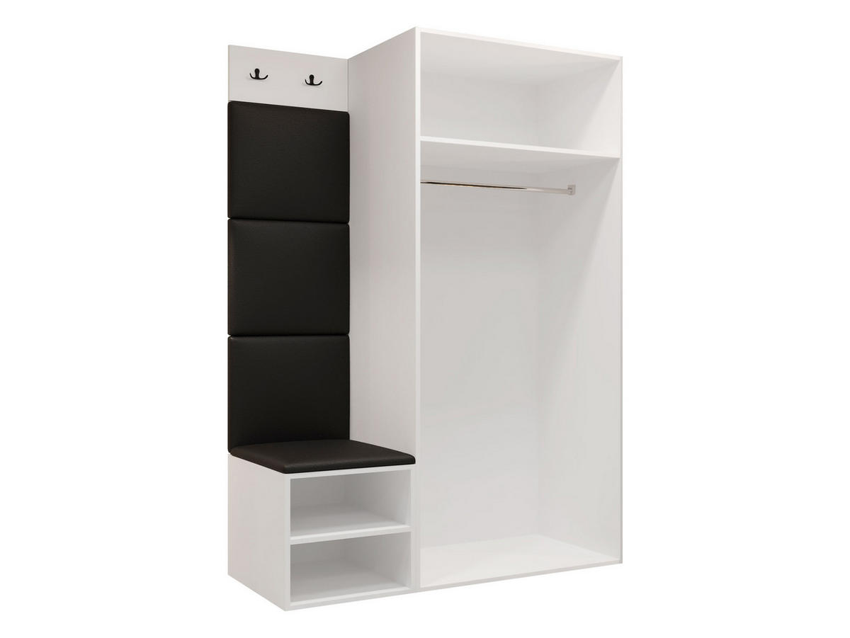 GARDEROBEN-SET Medi IV - Schwarz/Weiß, Holzwerkstoff/Kunststoff (80/191/50cm) - MIRJAN24