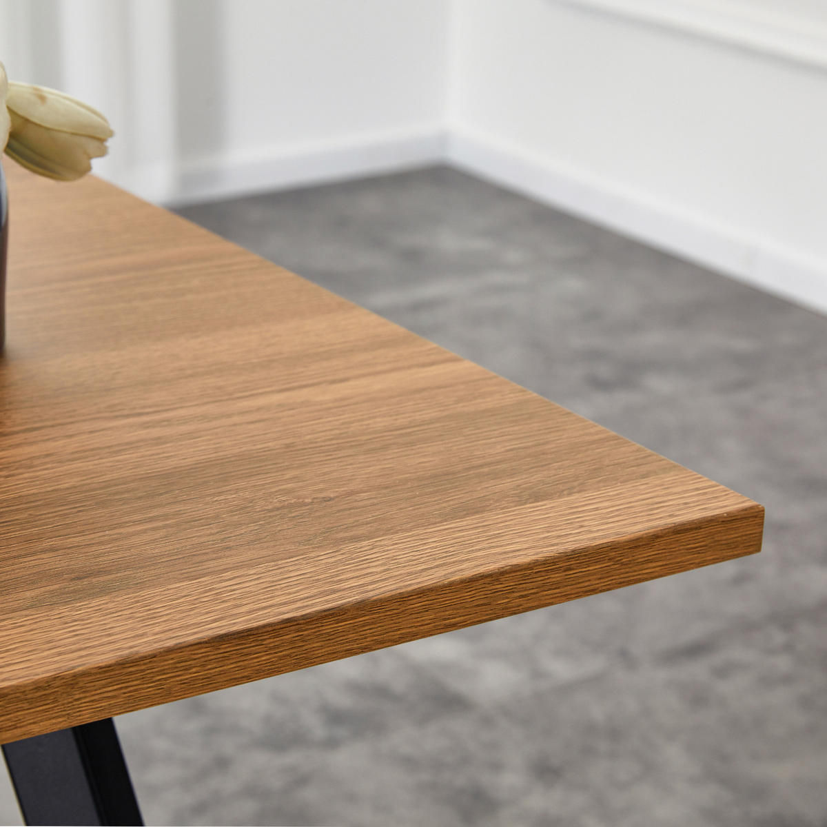 QUADRATISCHER Esstisch 80/80/75 cm in Braun/Schwarz – platzsparend für 4 Personen - Schwarz, Holzwerkstoff (80/80/75cm) - BEAOK