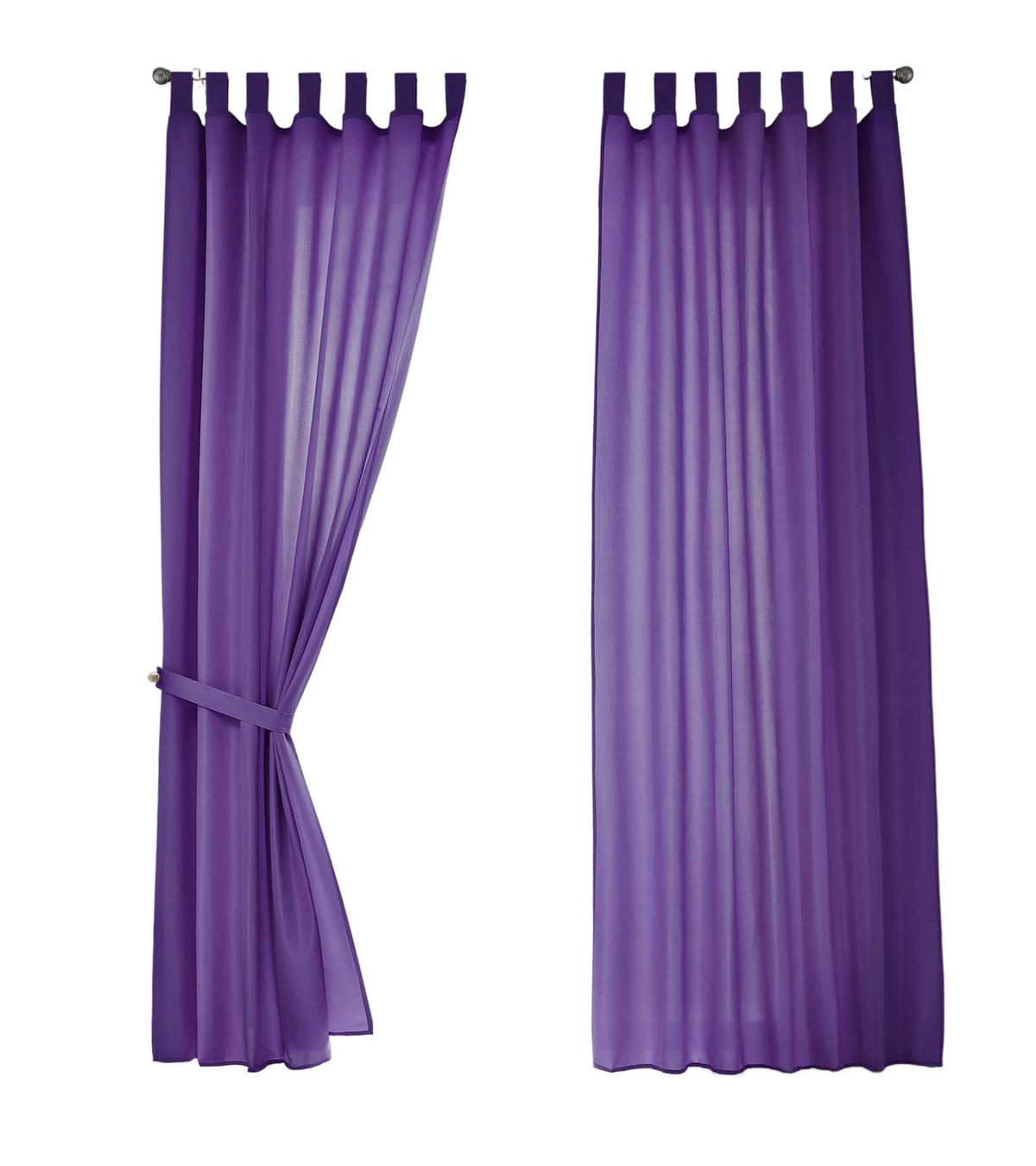 VORHANG 2ER SET POTSDAM HxB 245x140 cm Lila - Lila, Textil (140/245cm) - Gardinenbox