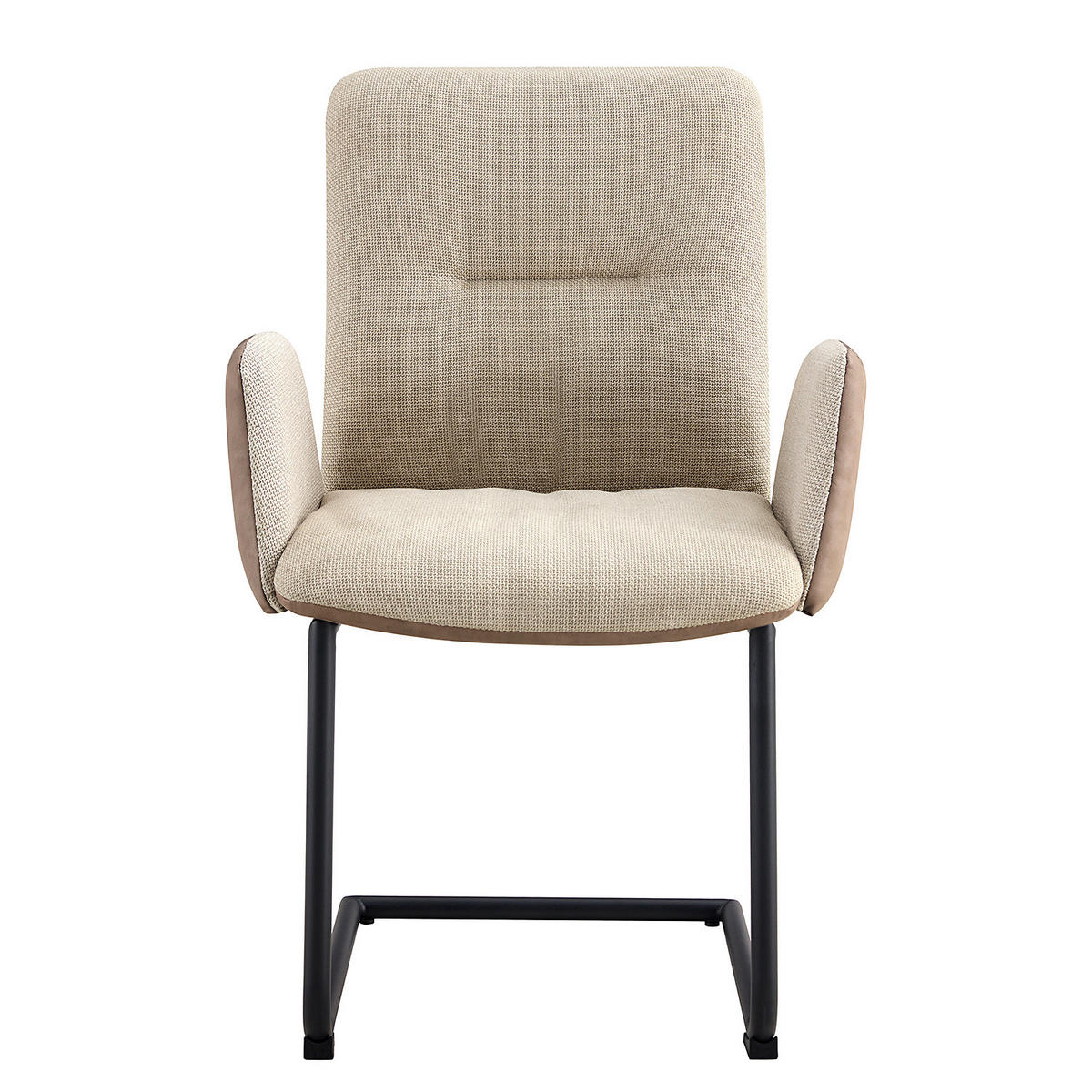 FREISCHWINGER - Beige / Schwarz - Microfaser / Strukturstoff / Eisen - Schwarz, Textil/Metall (58/92/58cm) - home24
