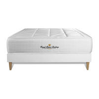 BETT Windsor Taschenfederkern und Memory-Schaum 130 x 220 cm h1 - Kit Bettgestell Weiß - Beige/Weiß, Karton/Holz (130/220cm) - ROYAL PALACE BEDDING
