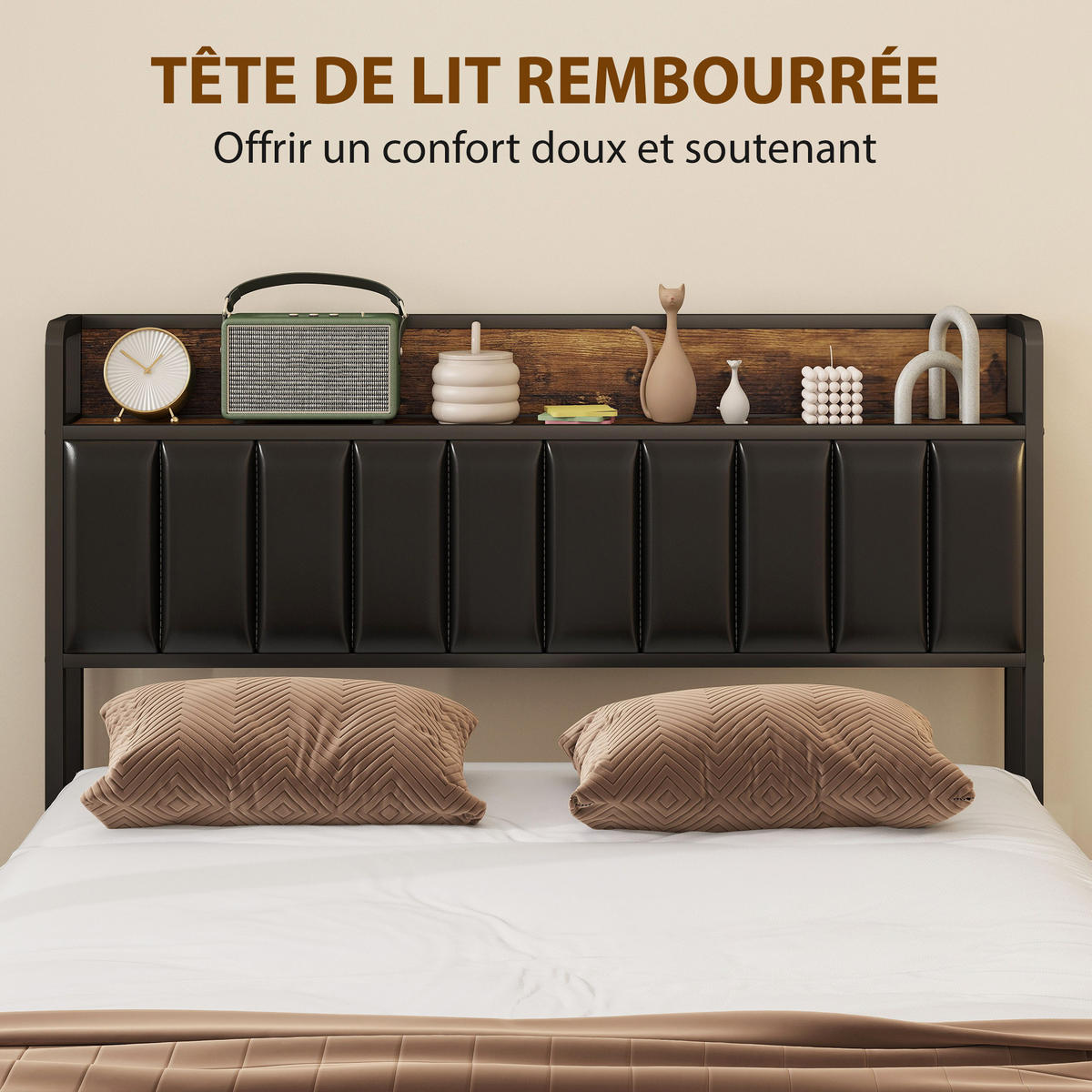 BETT 140x190 cm DE-14672 mit 4 Schubladen & Ablage Schwarz - Schwarz, Metall (140/190cm) - ComfortXL