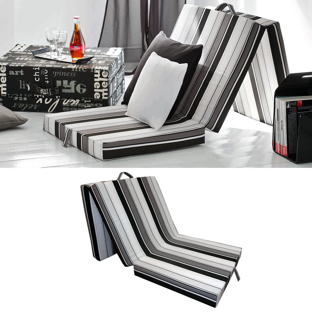 FALTMATRATZE Schwarz 190 x 70 cm - Schwarz, Textil - VitaliSpa