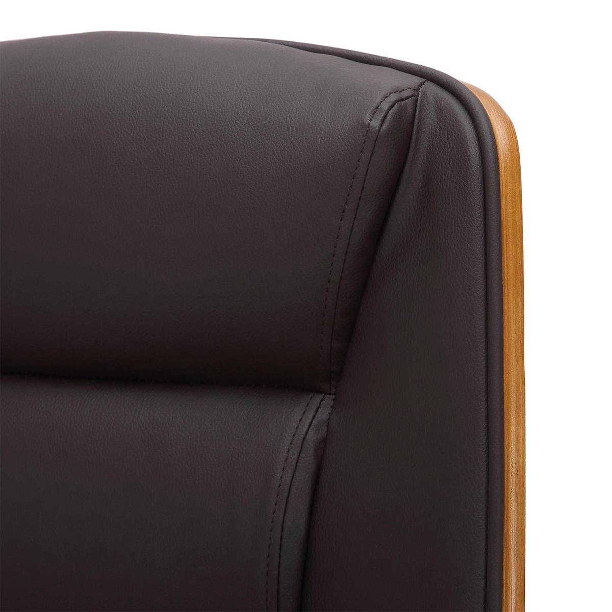 DREHSTUHL Lederlook walnuss/braun - Chromfarben/Walnussfarben, Textil/Metall (60/102/68cm) - CLP