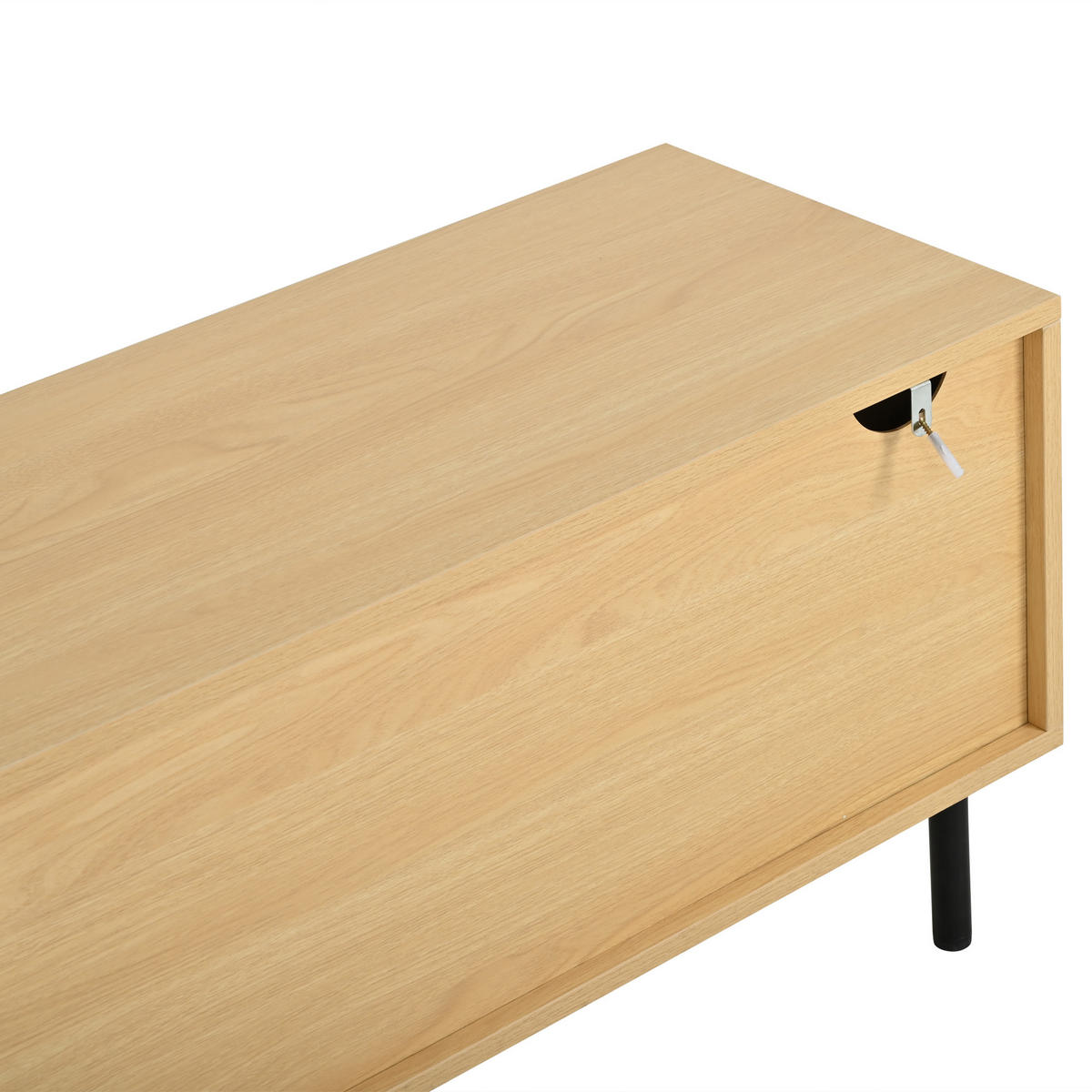 LOWBOARD DE-40455 mit 3D-Quadermuster Naturholz - Naturfarben, Holzwerkstoff (200/44.5/35cm) - ComfortXL