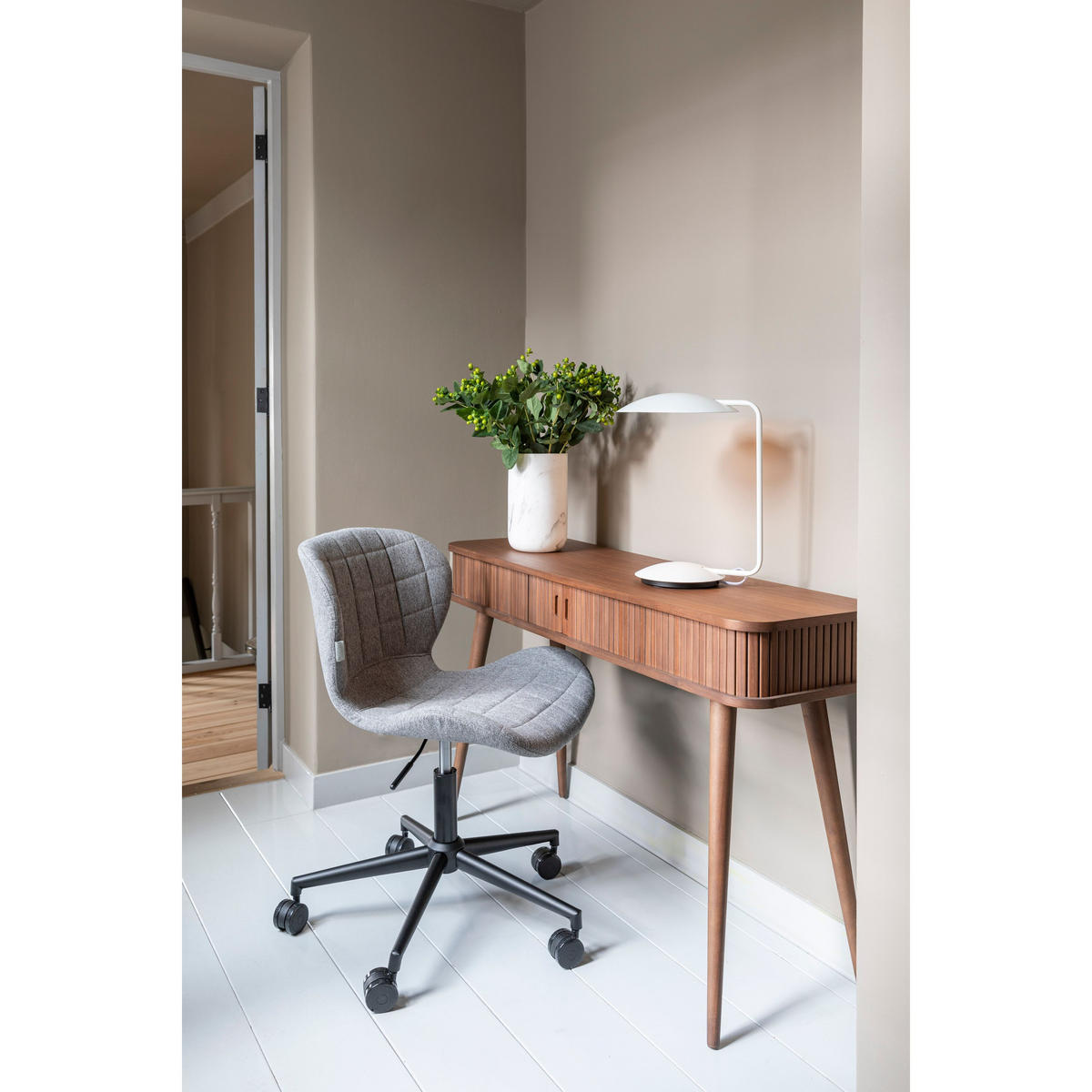 BÜROSTUHL OMG Schwarz/ Grau - Grau, Textil (65/76/65cm) - Zuiver