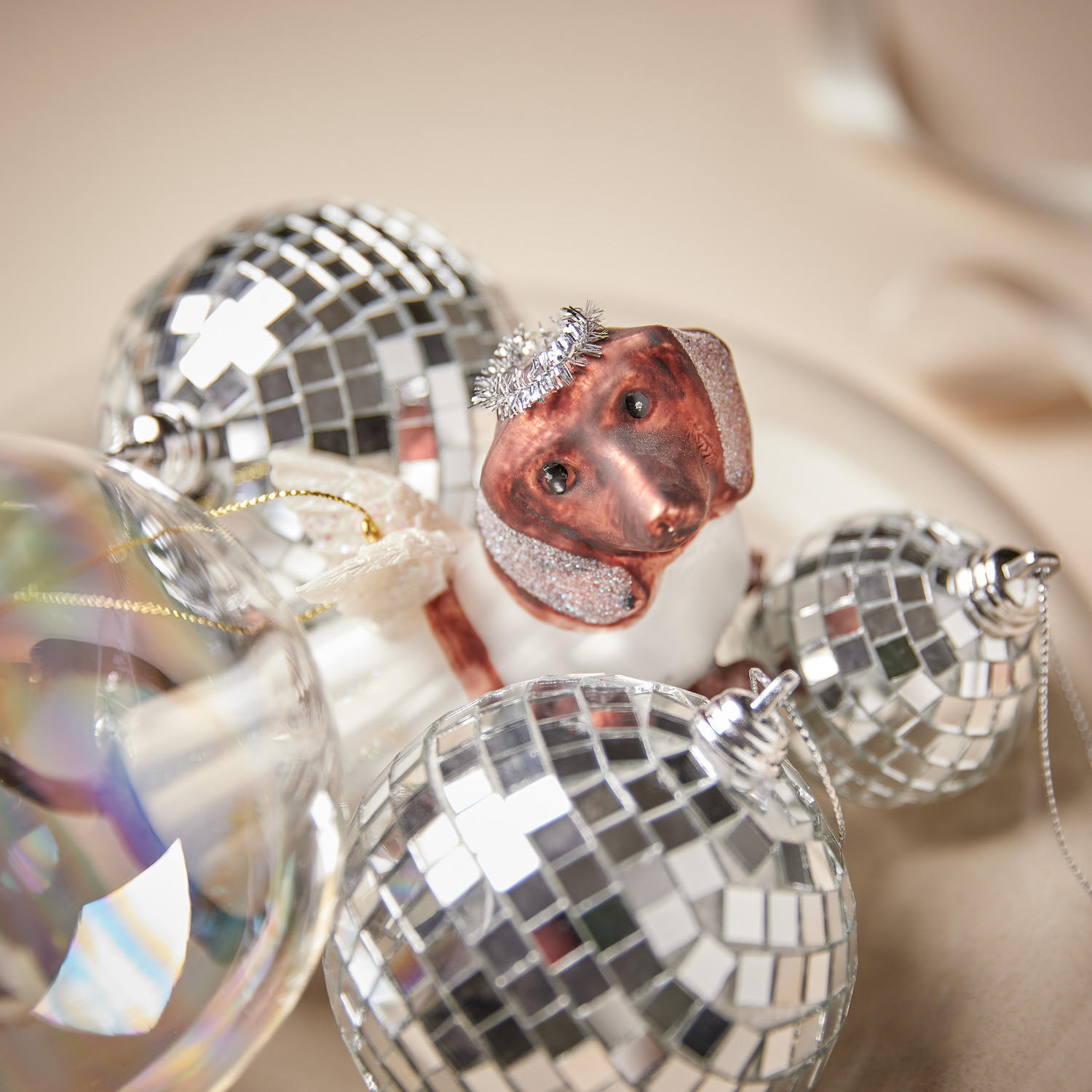 BAUMANHÄNGER Hang On Dackel-Engel 13c - Weiß/Braun, Glas (5/7/5cm) - Butlers