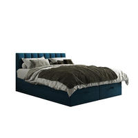 BOXBETT mit Bettkästen und Matratze - Bett Gusto mit Topper aus Memory Visco - Dunkelblau - 140 x 200 cm - Dunkelblau, Holzwerkstoff/Kunststoff (140/200cm) - Trada