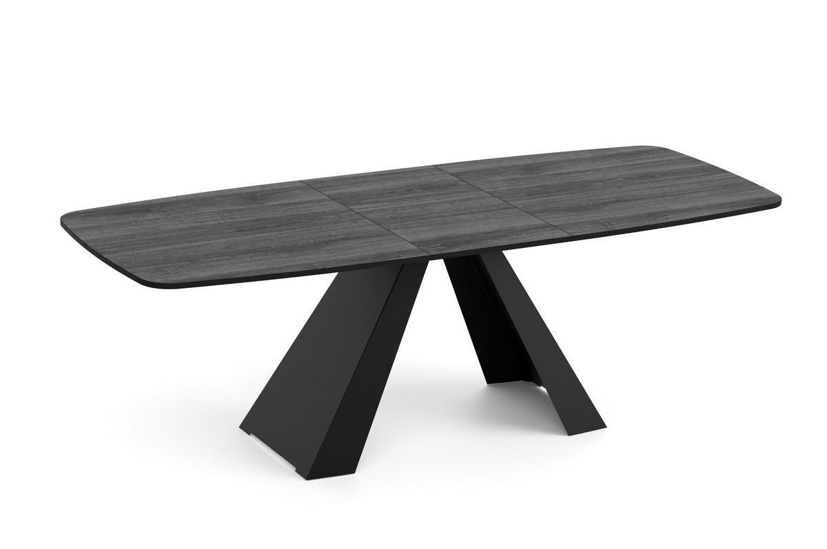 ESSTISCH Myron - Anthrazit/Schwarz, Holzwerkstoff/Metall (80/160/76cm) - Meblini