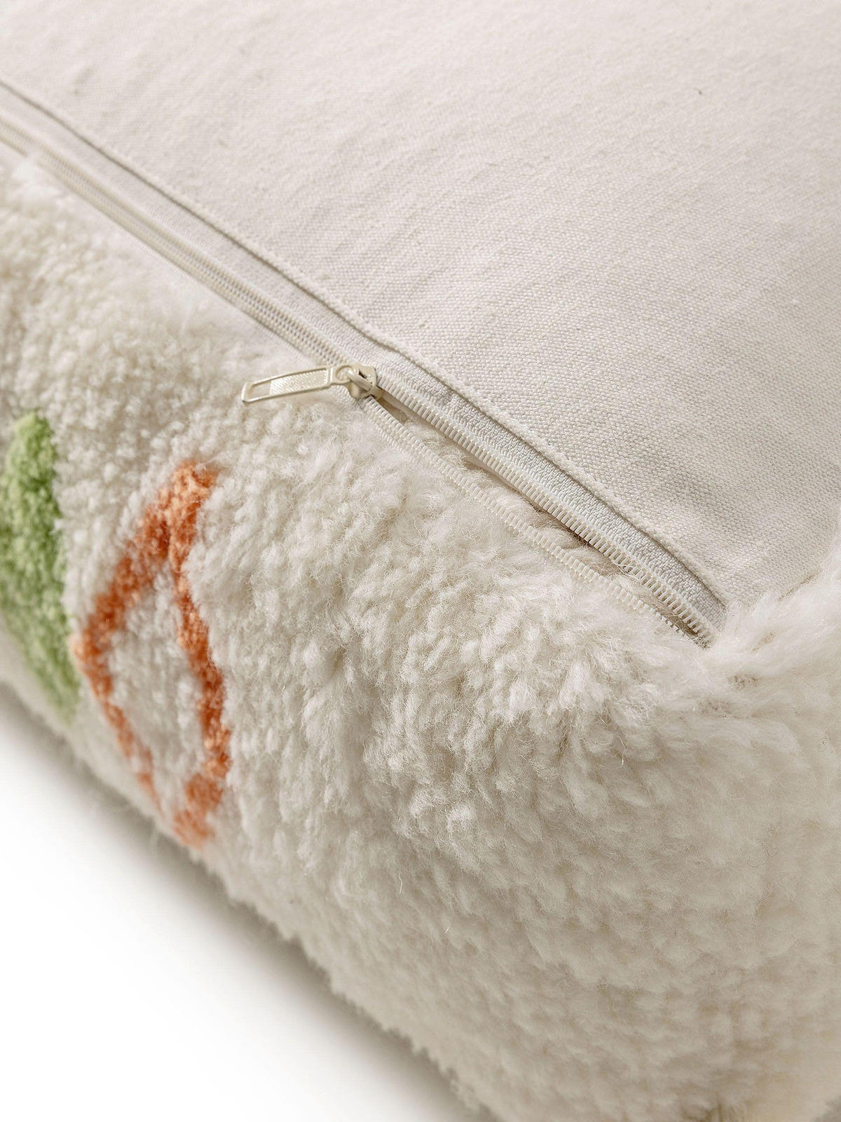 WOLL-POUF handgefertigt Malika Multicolor 55x55x20 cm - Multicolor, Textil (55/20/55cm) - Lytte