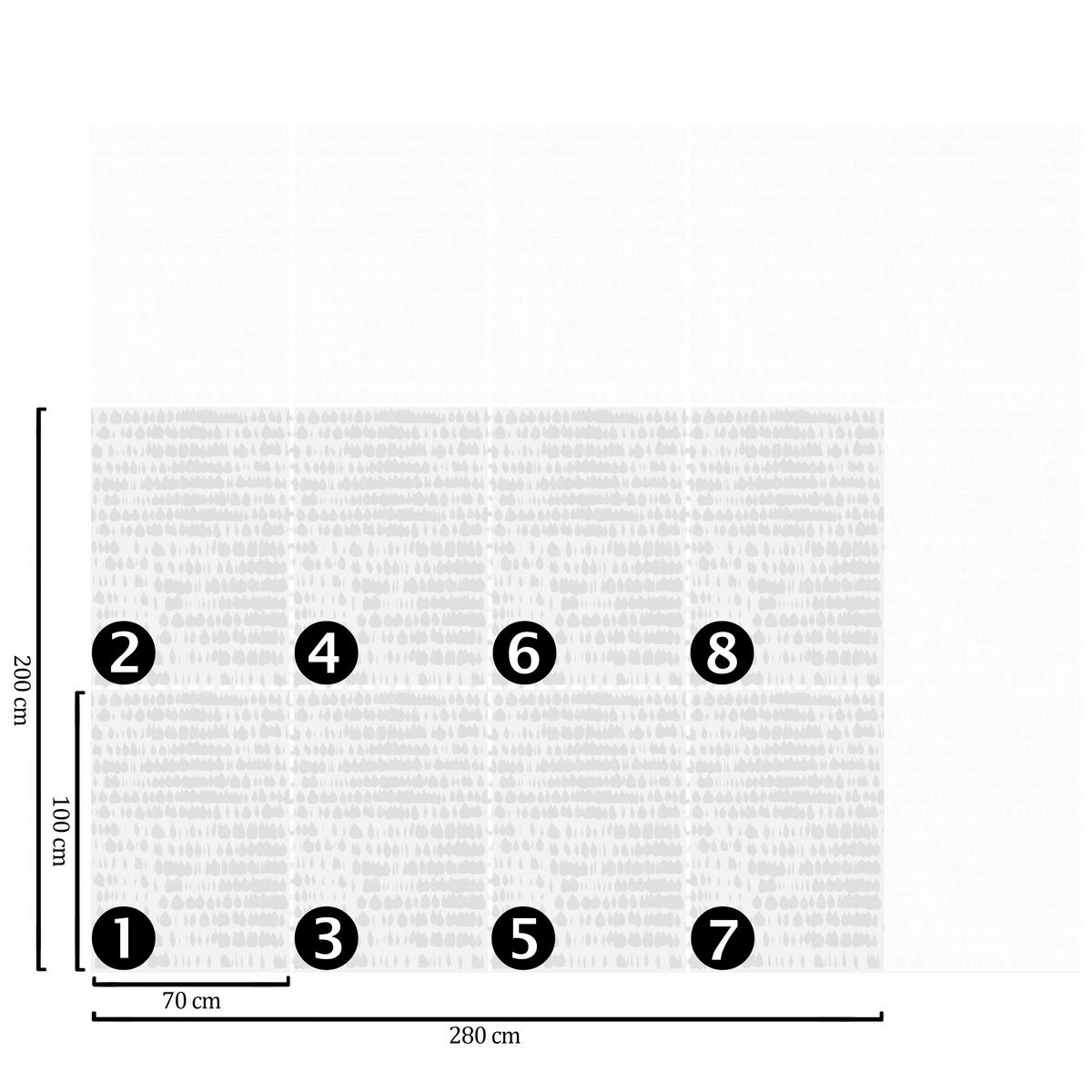 TAPETE Punkte aus echtem Papier, 200x280cm, 8 Bögen - Grau, Papier (200/280cm) - WALLPAPERS4BEGINNERS