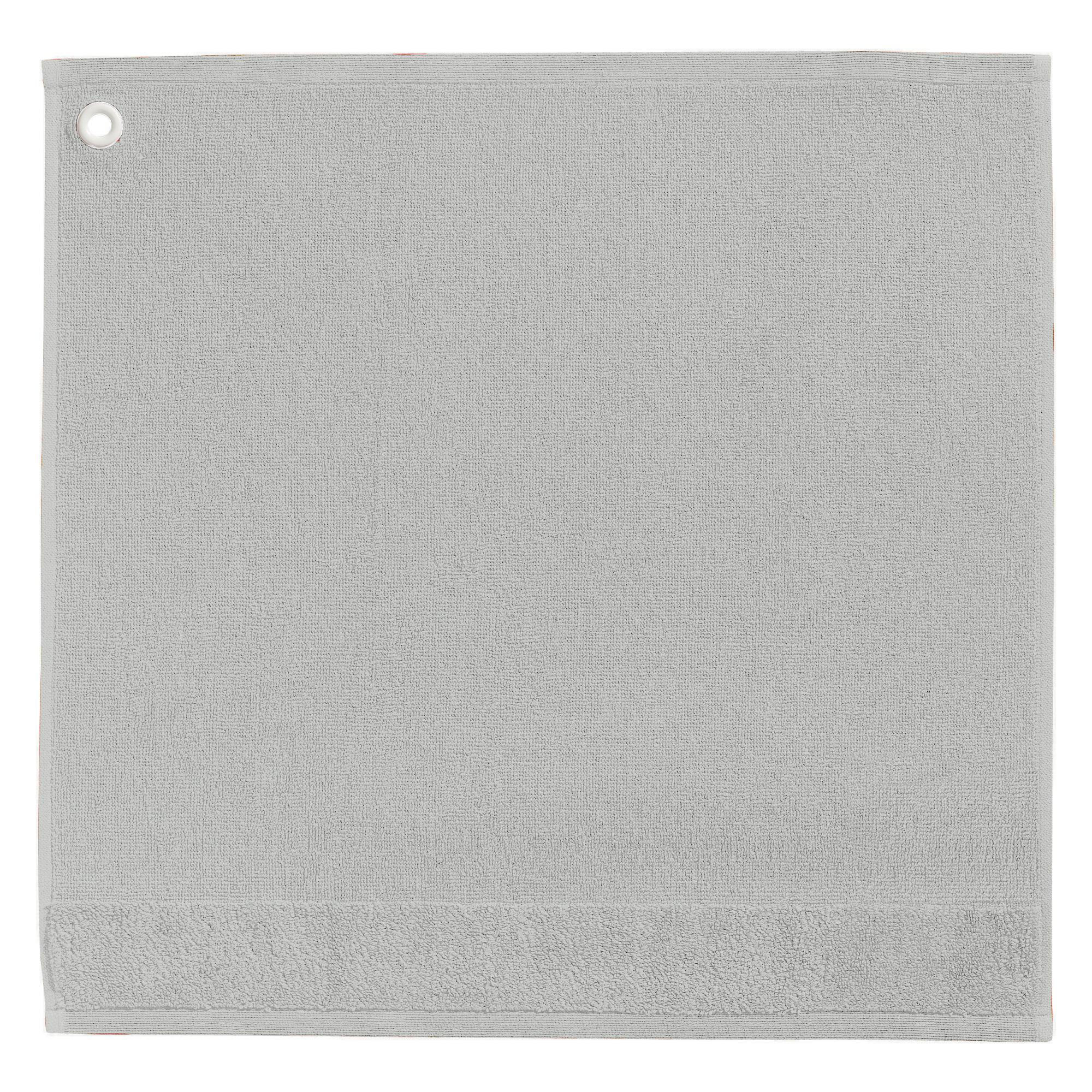 HANDTUCH MIT ÖSE Curl perlweiß 50 x 50 cm - Hellgrau, Textil (50/50cm) - Winkler