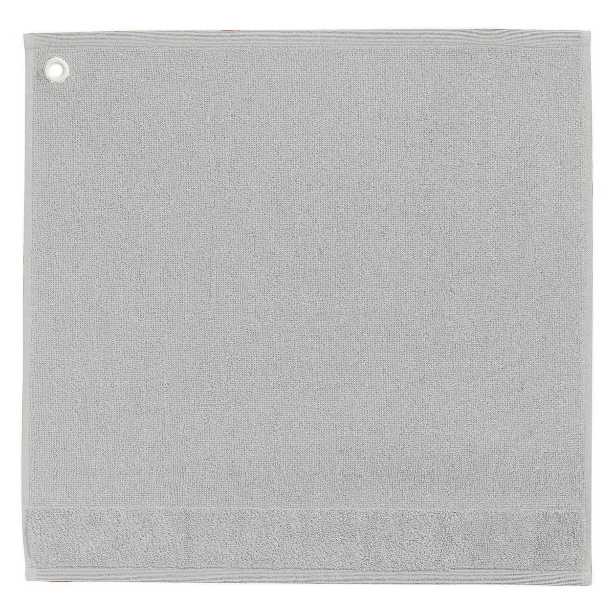 HANDTUCH MIT ÖSE Curl perlweiß 50 x 50 cm - Hellgrau, Textil (50/50cm) - Winkler
