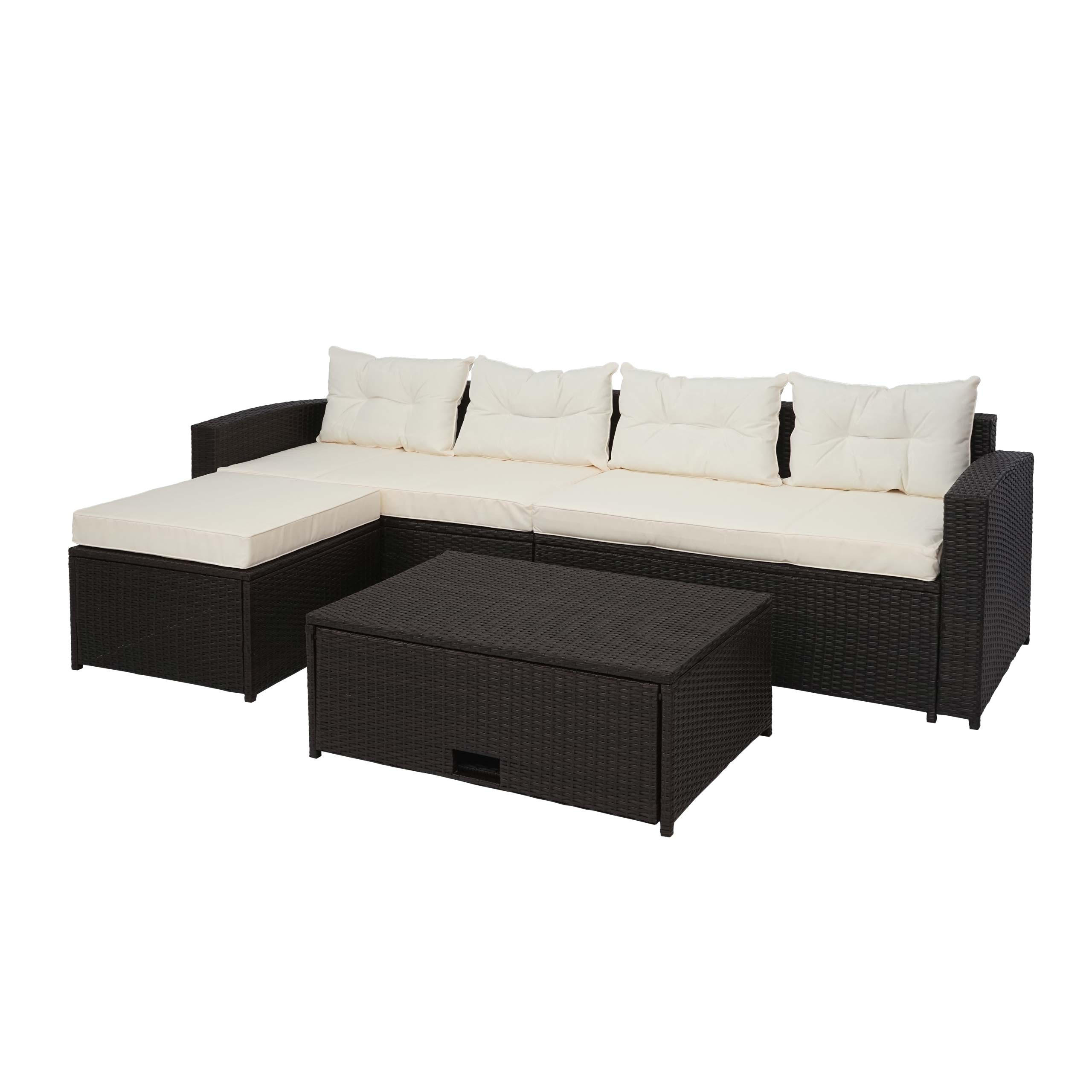 POLY-RATTAN GARNITUR Braun, Beige - Beige/Braun, Kunststoff - MCW