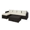 POLY-RATTAN GARNITUR Braun, Beige - Beige/Braun, Kunststoff - MCW